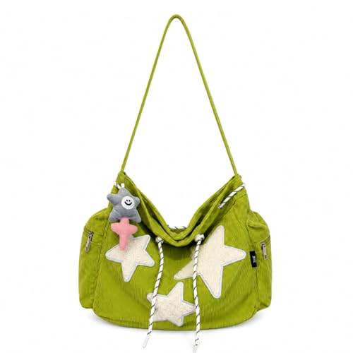 Sacola Feminina Y2k Bolsa Veludo Contelê Bolsa Carteiro Sacola Coreana Estilosa Tranevsrsal Passeio Presente Bolsa Hobo ALWY (Verde)