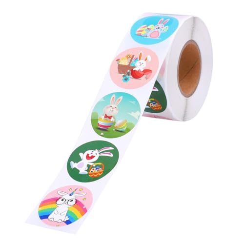 OHPHCALL Easter Bunny Sticker 500pcs Wrapping Labels Foam Stickers for Decorations Party