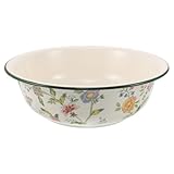 saladier ancien en verre Usage Polyvalent en Cuisine: Ce bassin en émail est idéal pour diverses tâches culinaires, notamment le pétrissage de la pâte à pain et le lavage des fruits et légumes. Sa taille généreuse de 30 cm en fait un accessoire indispensable pour la préparation des recettes familiales
