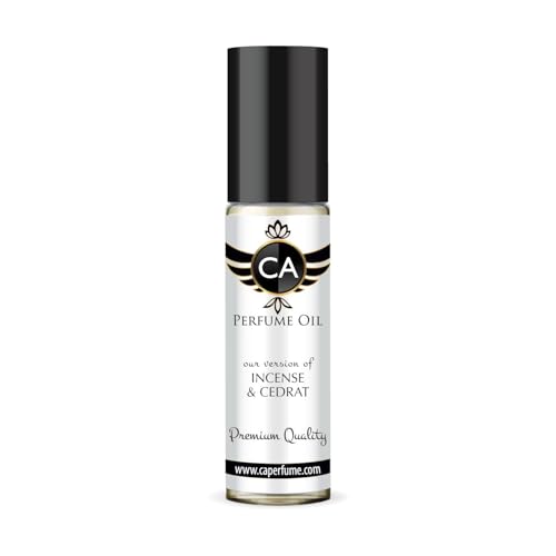 CA Perfume Impression of Incense &amp; Cedrat Unisex Fragrance Oil Amber Woody Scent Long Lasting Perfumes for Women &amp; Men Travel Size TSA Ready Mini Parfum Body Oil Roll-on 0.33 Fl Oz 10ml