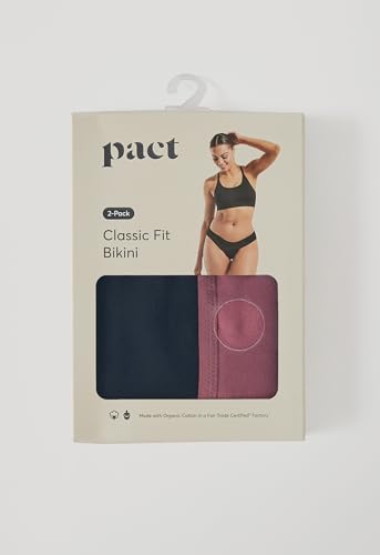 Image of Pact Women's Organic Cotton Bikini Underwear, Classic Fit Panties with High Cut Leg