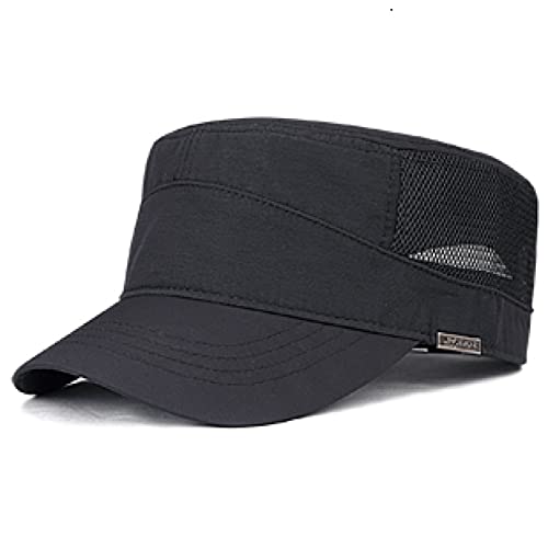 Ciamlir Bonés de homem boné plano de beisebol do exército de grandes dimensões para homem com cabeça grande, boné de camionista militar de malha de tamanho grande de poliéster de verão para homem,
