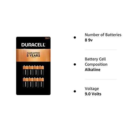 Duracell 9V Alkaline Batteries 8 Count #TOP3