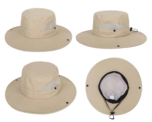 Kids Bucket Sun Hats Wide-Brim Outdoor Sun-Protective Breathable Fishing Hiking Beach Boonie Hat4