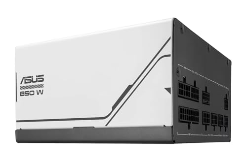 ASUS Prime 850W Gold Netzteil (850 Watt für Allround-PCs und Gaming-PCs 80 Plus Gold Zertifizierung ATX 3.1 kompatibel PCIe 5.1 Lüfter mit Doppelkugellagern schwarz/weiß)