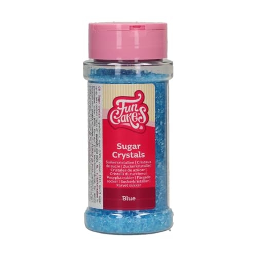 FunCakes Sugar Crystals -Bleu-: Saupoudrage pour gâteaux, excellent goût, parfait pour la décoration de gâteaux, saupoudrage pour cupcakes. 80 g.