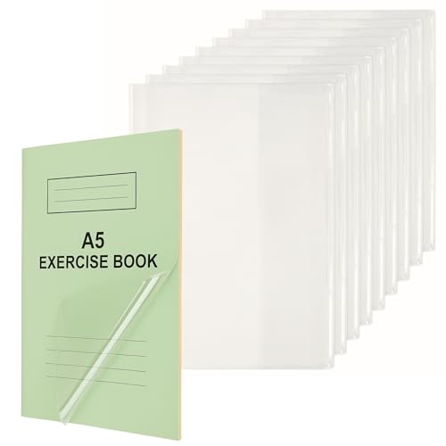 EXERZ A5 Copertina per Quaderno 10pz, Trasparente Resistente all'Acqua - Giacche Protettive Slip On per Notebook, Custodia in PP - Straordinaria Solida e Forte