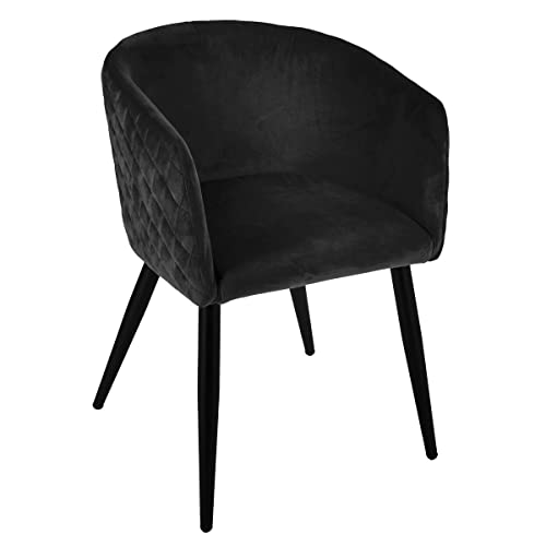 Atmosphera - Fauteuil Marlo - Noir - Velours
