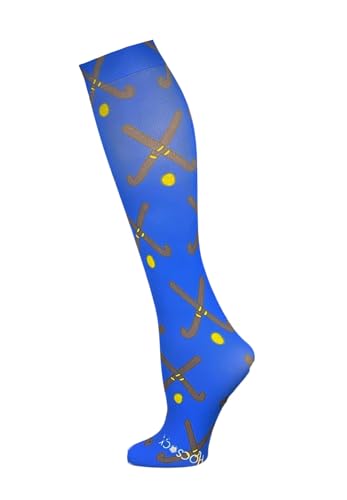 Hocsocx Blue Field Hockey Sticks Socks Performance Liner Moisture-Wicking Protection for Field Hockey, Ice Hockey, and Soccer