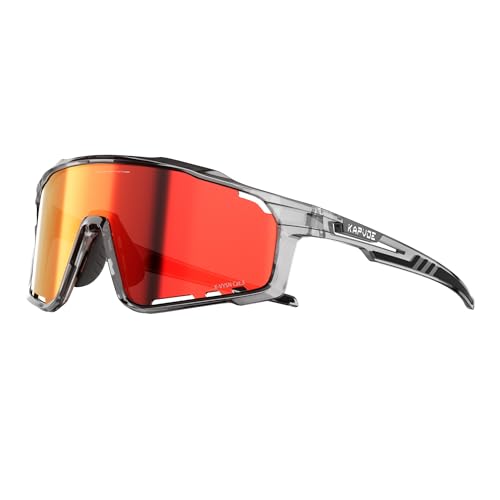 Image of KAPVOE Cycling Sunglasses Men Women K76 | 3 Lenses: PC Day, Black Polarized, Clear Low Light; UV400, 3-Position Nose Pad