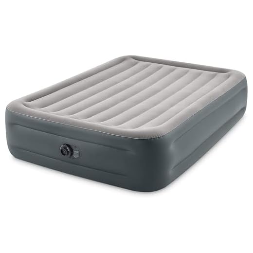 Intex Dura-Beam Series Essential Rest Airbed with Internal Electric Pump, Bed Height 18", Queen