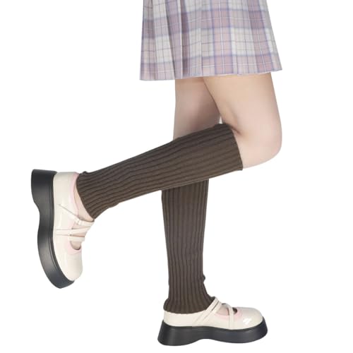 Image of FZBNSRKO Women Girls 80s Knit Leg Warmers Ribbed Long Leg Warmers for Party Sports Accessories