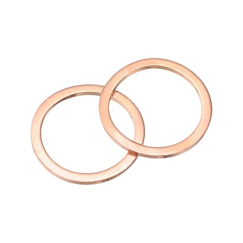 QUARKZMAN Arandela Plana, 4 Pcs Anillos Planos de Cobre M24, 30mm OD, 1.5mm de Espesor Kit de Surtido de Sellos de Anillo, Junta de Sellado Metálica para Tornillos, Pernos y Tuercas