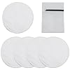 IKOPFLN 5 protectores mamarios lavables, discos lactancia reutilizables, muy absorbentes, blancos, con bolsa de malla