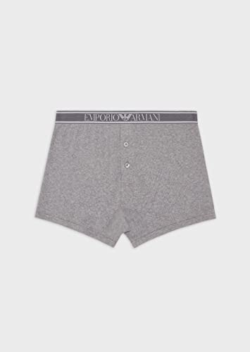Emporio Armani Men's Ribbed Stretch Cotton Boxer, Light Grey Mélange, Large #TOP3