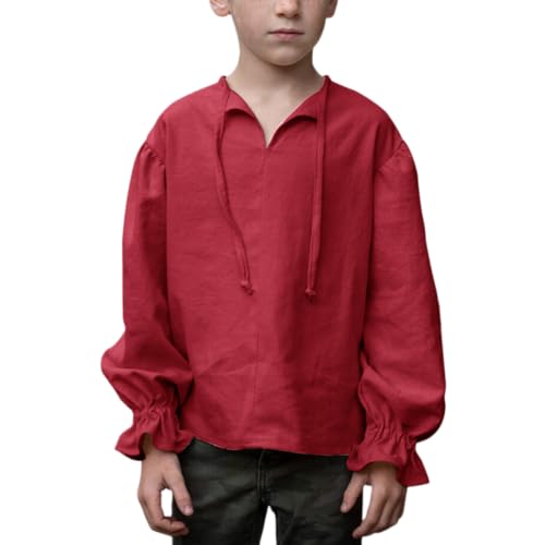 Camisa de disfraz pirata medieval para niños 11-12 años miniatura 1