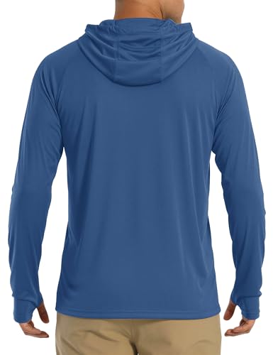 Image of MAGCOMSEN Men's Hooded UPF 50+ Sun Protection T Shirts Long Sleeve Athletic Fishing Shirts Rash Guards