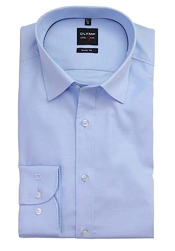 OLYMP Level Five Body fit Hemd extra Langer Arm New Kent Kragen Twill Stretch Aqua Größe 39