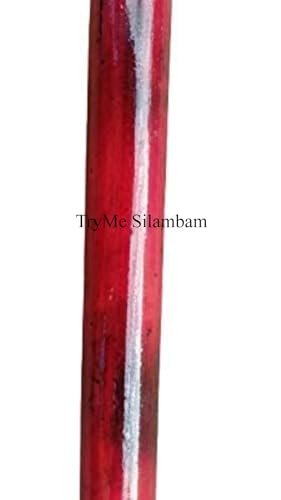 Image of Silambam | Kalaripayattu | Martial Arts Bo Staff Stick | Rattan Cane Stick Flexibile Clear Varnished 5 feet Red