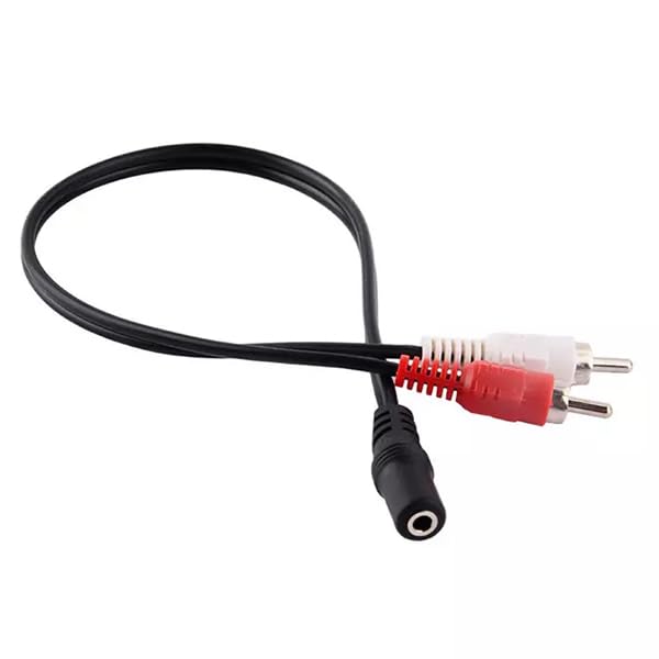 Generico Adattatore Stereo Jack Femmina Audio Cavo 2 RCA Maschio 30cm 3.5 mm Aux per TV, Stereo, Casse