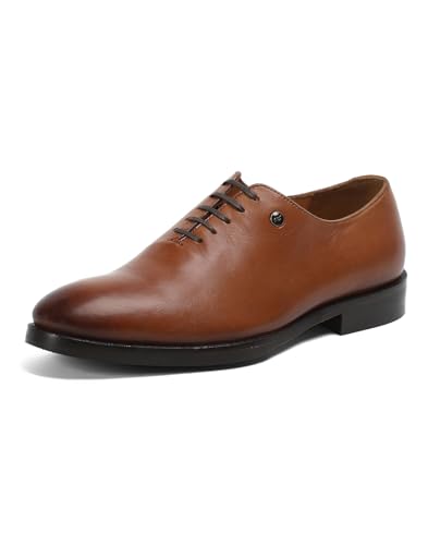 Image of Monte Carlo Mens Solid Lace Up Genuine Leather Formal Oxford Shoes (201827FW)