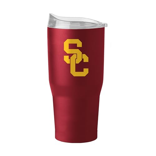 FANMATS NCAA USC Trojans 30 oz Powder Coat Tumbler — Stainless Steel | 30 Fluid Ounces | High -Lip Slider Lid | Team Color