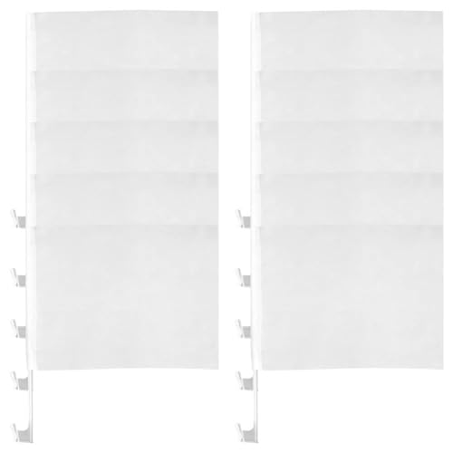 JOONOR - JOONOR 10 Pack Blank Car Flag, Solid White, 12x18inch, Polyester, Sturdy, Not Easy to Fade, Car, Indoor, Outdoor