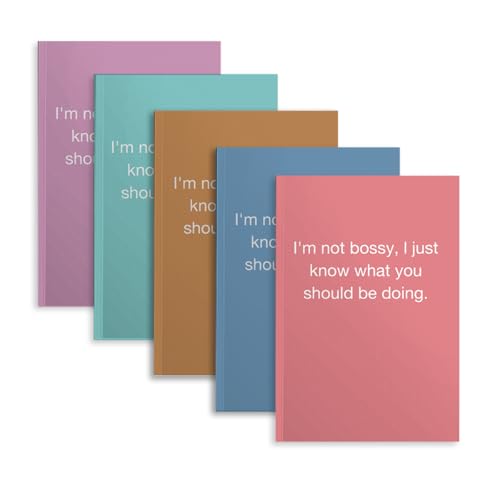 Image of 5 PCS Notebook Journal, Notebooks for Work, Note Taking Writing Funny Office Accessories Gag Gifts for Boss Nurse Coworker Manager Mentor Graduation Birthday Retirement 5.7 x 8.3 Inches 41 Sheets