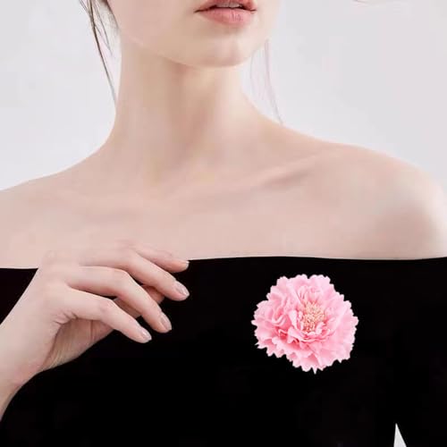 Image of Peony Fabric Flower Brooches Oversize Lapel Pins Extra Big Brooch Delicate Dancing Party Prom Wedding Charm Banquet Dress Suit Guest Corsage Accessories Gifts Dancer Large Hairpin Clip 110mm