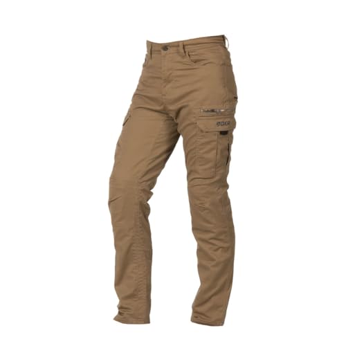 Motoblouz - Pantalón de moto para hombre, para todas las estaciones, color arena y certificación CE