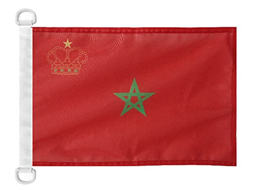 AZ FLAG - Morocco Civil Ensign Nautical Flag - 18'' x 12'' - For Outdoor and Boat - Moroccan merchant Banner Knitted Polyester with Two Plastic Rings - Vivid Colors - 12x18 in - 45x30 Cm — image 1