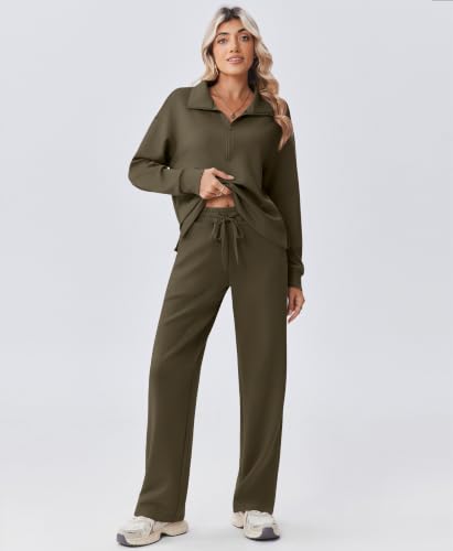 Image of PINSPARK 2 Piece Sets for Women 1 /2 Zip Sweatsuit 2026 Matching Outfit Fall