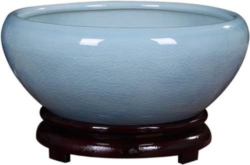 Macetas Creativas para Flores, Recipiente para Plantas, Cuenco para Nenúfares, Maceta Hidropónica Grande De Cerámica, Maceta para Flores De Loto, Maceta Hidropónica De Cobre C-Bigblue Mug-L