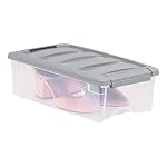 Amazon Basics Plastic Storage Containers with Secure Latching Lids, Stackable Organization Bins, Clear/Grey, 5 Quart, Set of 10 - Image 6