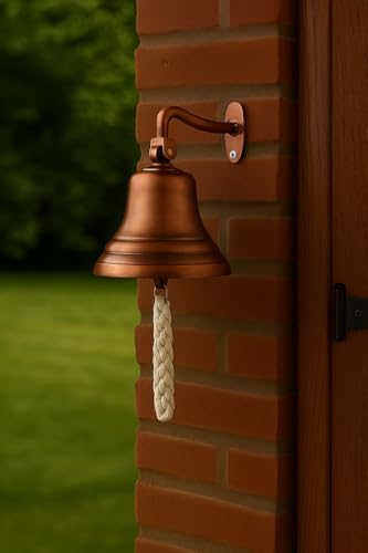 ACL Home Pub Bar Zubehör Handtürklingel - Wandmontierte Bar-Türklingel Nautische Dekorationen - Einzigartige Kupfer-Türklingel mit Lauten und knackigen Klängen Ideal für Weihnachten (10 inch)