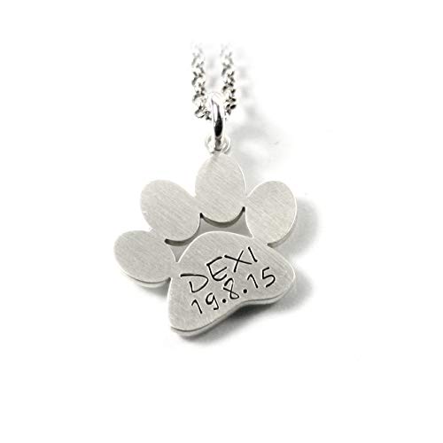 aa-design Anhänger Motiv: Pfote mit Kette aus 925 Silber mit Ihrer Gravur Geschenk Hund Hundepfote Pfote Pfoten Katze Katzenpfote Namenskette Datum Initiale Herz Stern Kreuz Anker | PS138 KE2 Cover