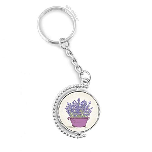 Llavero de lavanda giratorio que evita enredos de llaves en bolsos y bolsillos