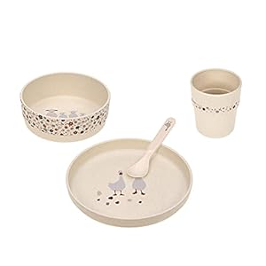LÄSSIG Kindergeschirr Set (Teller, Becher, Schälchen, Löffel) ohne Melamin, BPA-frei, für Spülmaschine und Mikrowelle…
