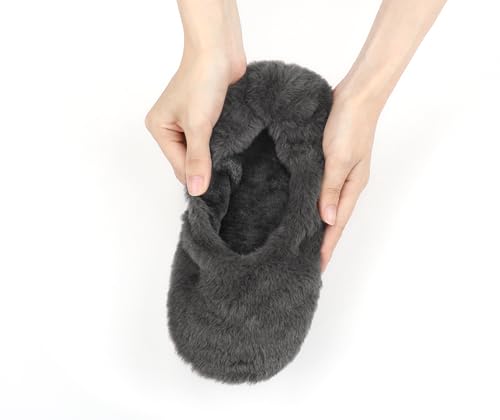 Image of Keyela Women's Ballerina Slippers,Non-Slip Bedroom Slippers Socks | Soft fuzzy slipper socks for ladies Indoor home slippers Cozy sock slippers Ballet Slippers