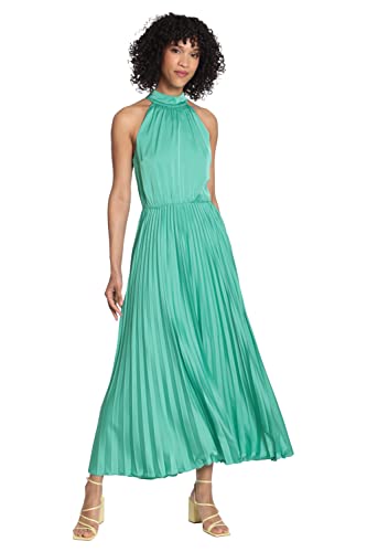 新品　maisoncelon pleated halter maxi dress Maggy London womens Halter Maxi With Pleated Skirt Dress, Winter