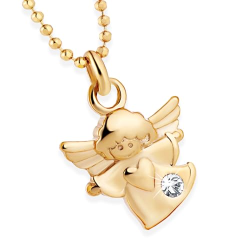 fish Cadena para bautizo para niña/niño de plata/oro, ángel de la guarda, colgante de ángel, collar para niños, joya para bautizo, regalo de nacimiento, tarjeta y caja de regalo