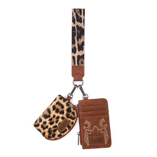 Image of Wrangler Keychain Wristlet Wallets for Women Western Dual Pouch Wristlet Credit Card Holder Wallet
