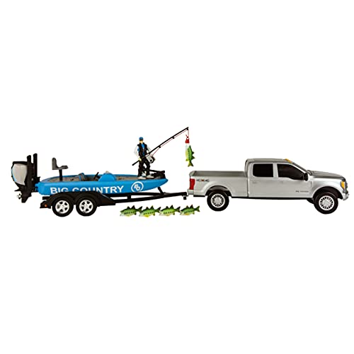 Hottest Sales Big Country Toys Bass Fishing Set - 1:20 Scale - Ford F250 Super Duty - Bass Boat - Accessory Pack - 11 Pieces Toy Set