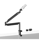 ULANZI ZJ05 Braço de Microfone com Design 2-em-1 Perfil Alto-Baixo, Cabeça Esférica e Sapata Fria...