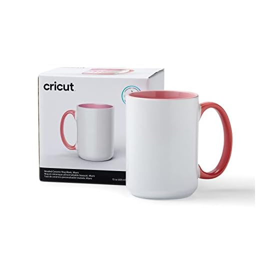 Cricut Blanco de cerámica biselada | Miami | 425 ml (15 onzas) | 1 Taza de sublimación de Tinta infusible | para Uso con Todas Las máquinas de Corte, Hierro, 1 Unidad (Paquete de 1)
