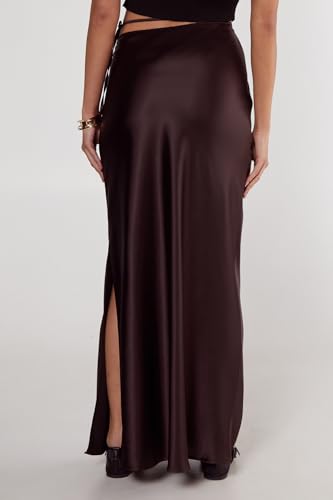 Satin Cut Out Tie Waist Bias Maxi Skirt4