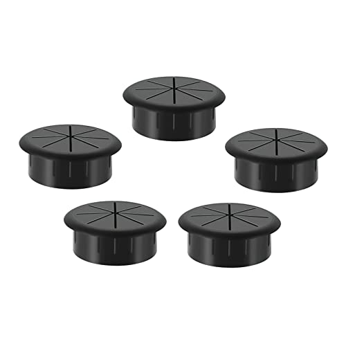 NUOBESTY 5 piezas cubierta flexible para agujero de cable para gestión de cables, organiza cables debajo para equipo de oficina y componentes de computadora miniatura 1