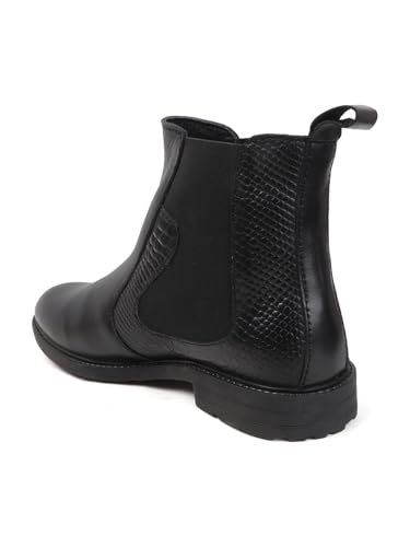 Image of Carlton London Men's Premium Leather Slip-On Solid Chelsea Boots