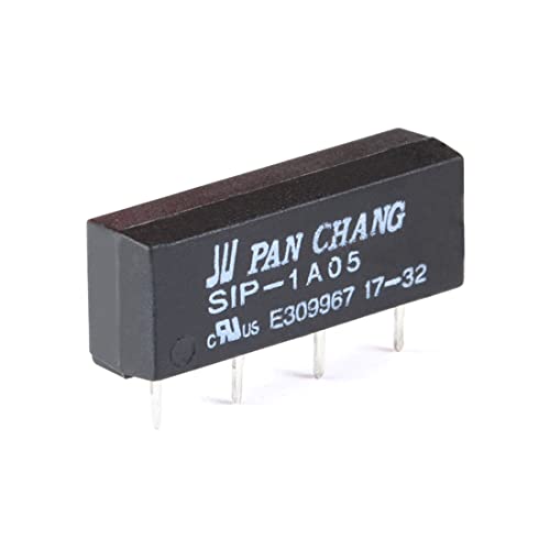 Hailege 5pcs SIP-1A05 5V Reed Schaltrelais 5V SIP-1A05 Reed Relais Schalter 4 Pins DC Widerstand 450-550ohm