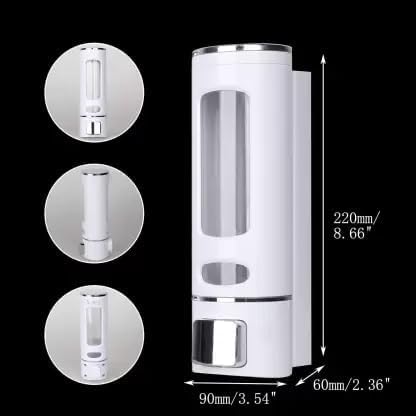 Image of 400 ML Wall Mounted Soap Dispenser | ABS Material with Transparent Liquid Indicator, Ideal Hand Wash Dispenser Bottles | Ideal for Wash Basin or Kitchen Sink | Home | Office (White)